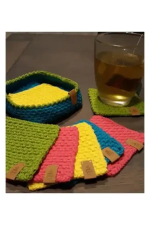 Beste Prijs Haakpatroon gekleurde onderzetters