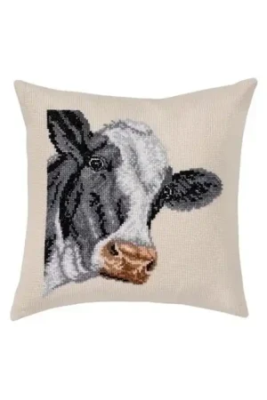 Weekendaanbieding Permin borduurkussen Koe 83-6101