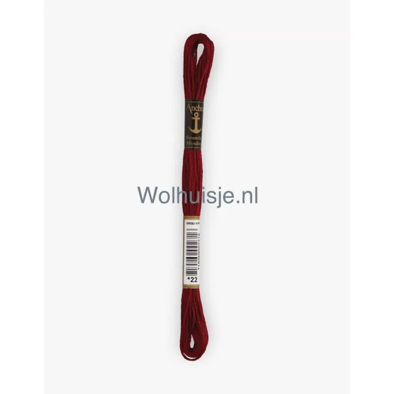 Anchor mouline 6 draads borduurgaren 22 donkerrood 8m Koop Online