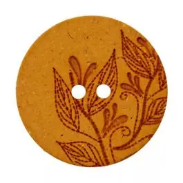 Bloemen hennep\\/polyester knoop curry 2-gaats UNION KNOPF 0453766.0040 Nieuw