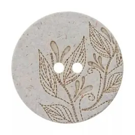 Weekendaanbieding Bloemen hennep\\/polyester knoop lichtgrijs 2-gaats UNION KNOPF 0453766.0074