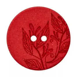 Voordeelprijs Bloemen hennep\\/polyester knoop rood 2-gaats UNION KNOPF 0453766.0048