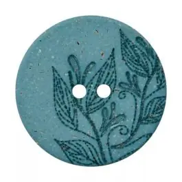 Bloemen hennep\\/polyester knoop turquoise 2-gaats UNION KNOPF 0453766.0070 Direct Verzonden