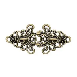 Actieprijs Brons baroque lilies haak en oog vestklemmen