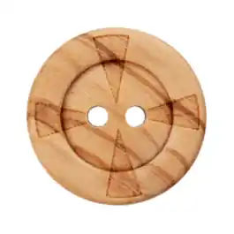 Beperkte Voorraad Houten knoop met driehoekvormpjes van UNION KNOPF 453514