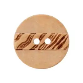 Exclusieve Aanbieding Houten knoop met streepjes van UNION KNOPF 453828