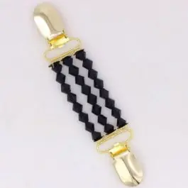 Vestklem Facet kralen zwart 134x23mm Dagaanbieding