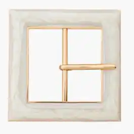 Vierkante gesp metaal \\/ polyester creme 40mm van UNION KNOPF 501035 kleur 14 Betrouwbaar