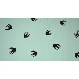 Lage Kosten Hydrofiel (mousseline) met zwaluwen 100% katoen 135cm breed van WOUTERS mp-8017-29