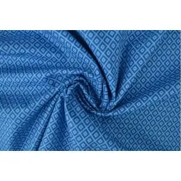 Op = Op Geometrische ruit poplin blauw 100% katoen WOUTERS 124-1
