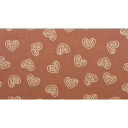 Betaalbaar Hydrofiel (mousseline) met hartjes 100% katoen 135cm breed van WOUTERS mp-35