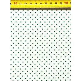 Witte stof met kleine groene stippen 100% katoen 140cm breed van BERTRUMS 1270 Gereduceerde Prijs