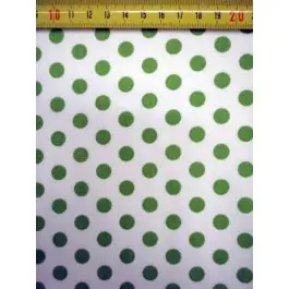 Voordeelprijs Witte stof met lime groene stippen 100% katoen 140cm breed van BERTRUMS 1271