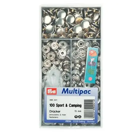 Beperkt Aanbod Prym drukknopen Sport & Camping multipac, zilver Ø15mm