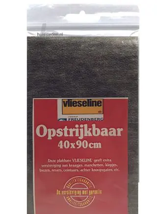 Vlieseline opstrijkbaar versteviging, grijs/zwart Actieprijs