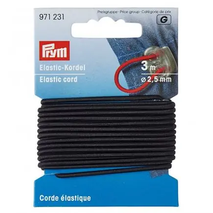 Beste Prijs Prym Elastisch koord, zwart Ø2,5mm