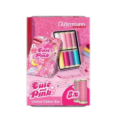 Gratis Retour Gutermann Cute en Pink garen in blik, 7st