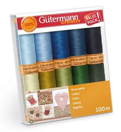 Gutermann Quit- Naaigarenset Katoen 10st col.5 Veilige Betaling