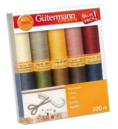Gutermann Quilt- Naaigarenset Katoen 10st col.3 Nu Kopen