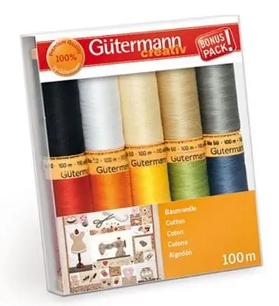 Gutermann Quilt- Naaigarenset Katoen 10st col.1 Actieprijs
