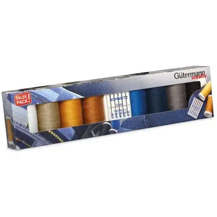 Must-Have Gutermann Naaigarenset Denim 8 st. + naalden