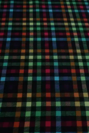 Texture stof, gekleurde ruit, geel/oranje/fuchsia/groen JT004 Op = Op