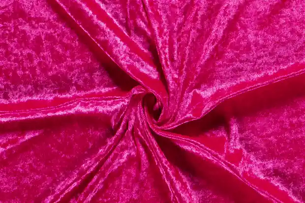 Velour de panne stof , fel roze/fuchsia. VP017 Direct Beschikbaar