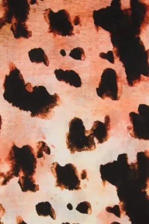 Uitverkoop Linnen stof, panter/fantasieprint, oranje. Z0306