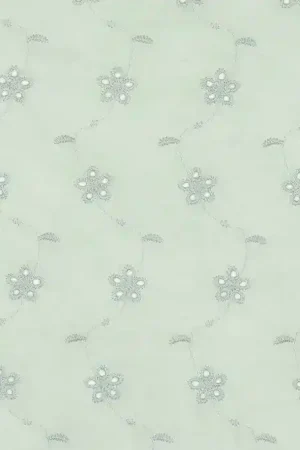 Viscose broderie stof, stonewash, mintgroen. Z0102 Betrouwbaar