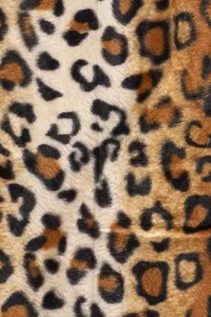 Velboa stof, panterprint met een streep verloop, lichtbruin/crème/zwart. V4503.54 Dagaanbieding