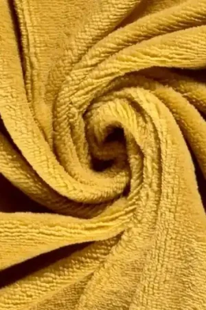 Badstof bamboe, dubbelzijdig bruikbaar, oker geel. BB034 Hete Deal