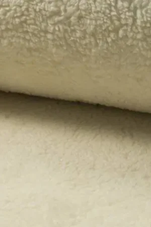 Uitverkoop Borg stof, teddy, off-white. TB051