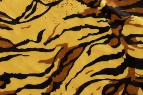 Velboa borg stof, tijger print, geel. Q237 Alleen Vandaag