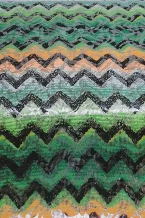 Aanbieding Lycra Zig zag patroon groen, oranje fluor col3 H1278