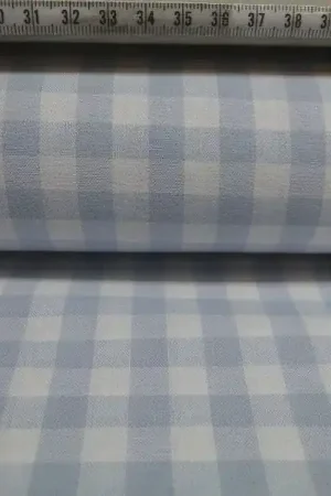 Weekendaanbieding Katoen stof ruit lichtblauw met wit, 1R02