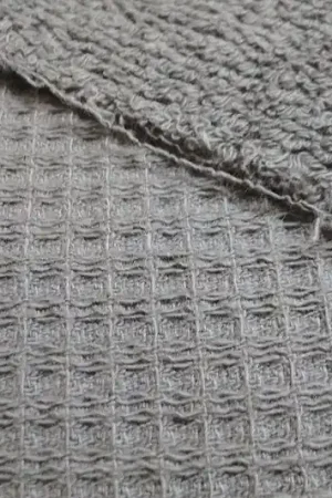 Wafeldoek stof, chocoladebruin, binnenzijde badstof, WB055 Laatste Kans