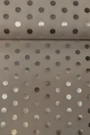 Texture stof, stippen print, wit/zilver, X2493 Must-Have