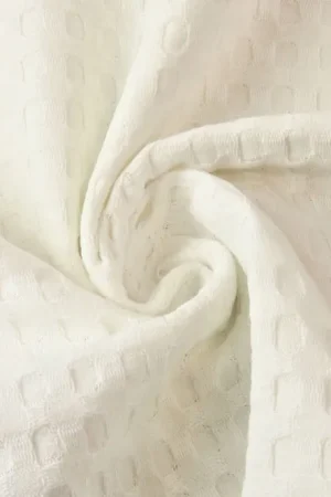Actieprijs Wafeldoek stof, groot / grof, off white. WAG020