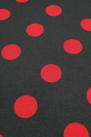 Texture stof zwart met rode stip, M650, stip ca 3cm Hete Deal