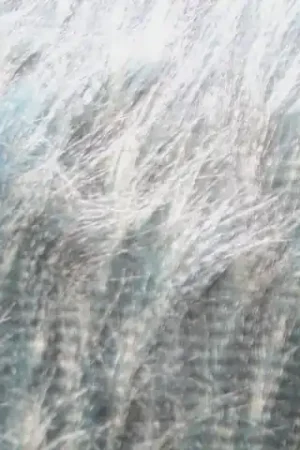 Alleen Vandaag Borg stof, lang harig, gemeleerd, petrol/lichtgrijs. X435