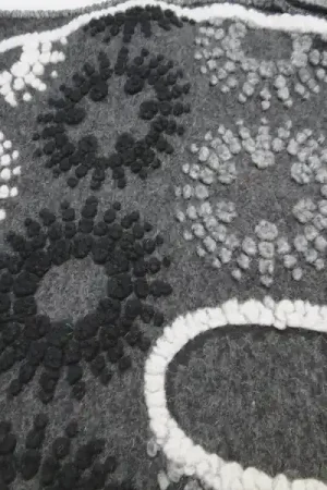 Vervilte wol, panel stof, ecru/zwart/grijs X367 Beste Prijs