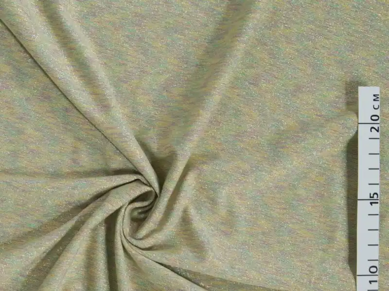 Viscose glitter tricot stof , multicolor, groen/geel/roze. Z1007 Gratis Retour