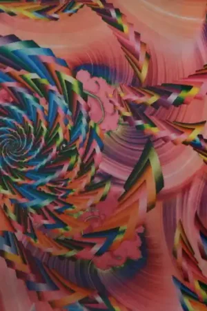 Texture stof ,grof, gezichtsbedrog, zalm/paars/blauw. G754 Alleen Vandaag