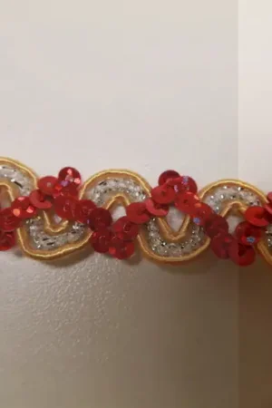 Zigzagband, Oeteldonk, glitter, 1,5cm. Koopje