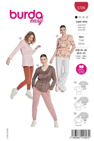 Beperkt Aanbod Burda Style, naaipatroon T-shirt, maat 34-48. – 5786