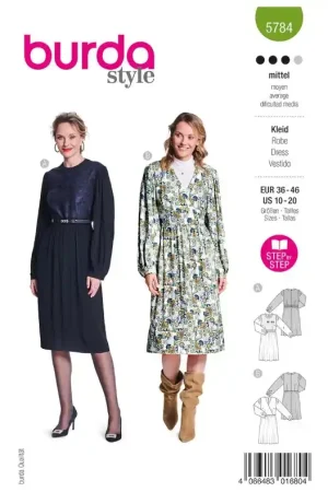 Beste Prijs Burda Style, naaipatroon Jurk, maat 36-46. – 5784