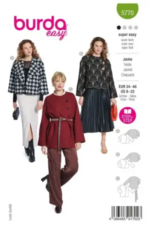 Seizoensaanbieding Burda Style, naaipatroon Jas/Jacket, maat 34-48. – 5770