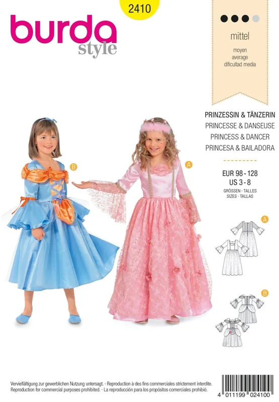 Burda Kids Style, naaipatroon Prinses en Danser. – 2410 Populair