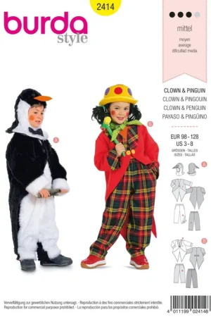 Burda Kids Style, naaipatroon Clown en pinguïn. – 2414 Koop Online