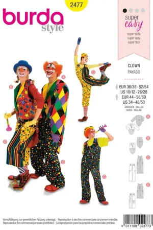 Beste Prijs Burda Style, naaipatroon Clownkostuum. – 2477